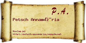 Petsch Annamária névjegykártya